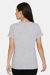 Rosaline Spatial Speckle Knit Cotton Top - Grey Melange — thumbnail 3